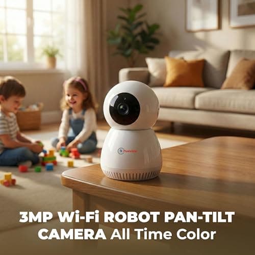 Trueview 3MP WiFi Robot Security Camera with 360° Rotation | All Time Color Night Vision | Smart Tracking | Two Way Audio | Alexa Compatible | 256GB SD Card Support | STQC Certified 2