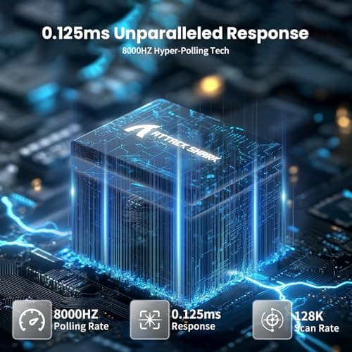 ATTACK SHARK X68 HE 8000Hz Rapid Trigger Keyboard, 0.01mm RT Accuracy Wired Gaming Keyboard with Magnetic Switch, Adjustable Actuation, Rapid Trigger, Snap Tap, RGB Lighting for PC/Mac, Moonlight 4