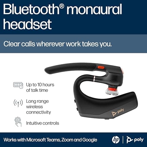 Poly Voyager Legend 50 Headset Customer Special 1- Single-Ear Bluetooth Headset w/Noise-Canceling Mic - Ergonomic Design - Voice Controls - Lightweight - Connect to Mobile/Tablet via Bluetooth - Black 3