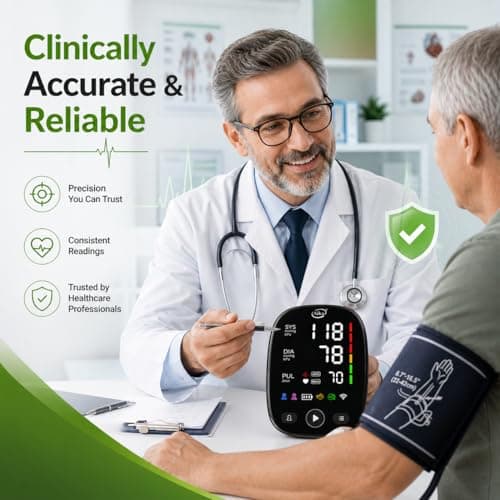 Aika Upper Arm Digital BP Check Machine for Home Use, Automatic Digital BP Monitor with Large LED Backlit Display, 2 Users x 120 Memory, Irregular Heartbeat Detection, Adjustable Cuff 8.7"-16.5", USB  5