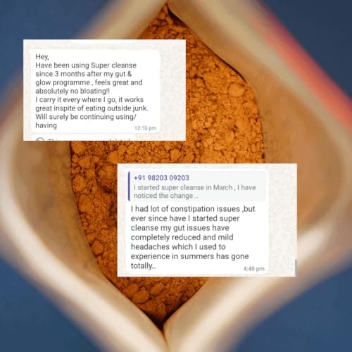 Eat Breathe Smile Super Cleanse | Gut Detox & Digestive Health Supplement | Relieves Constipation, Bloating & Water Retention | 7 Ayurvedic Herbs | 200g | 40 Servings | Vegan | FSSAI Certified | Pack  4