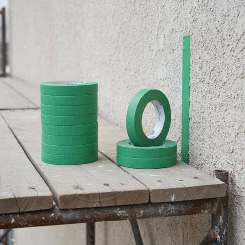 SNAPPSY Exterior Wall Painting Tape Strong Adhesion Color Separation Tape Weather-Resistant Bleed-Resistant for DIYers, Home Renovation, 1.0CM, Tube 4