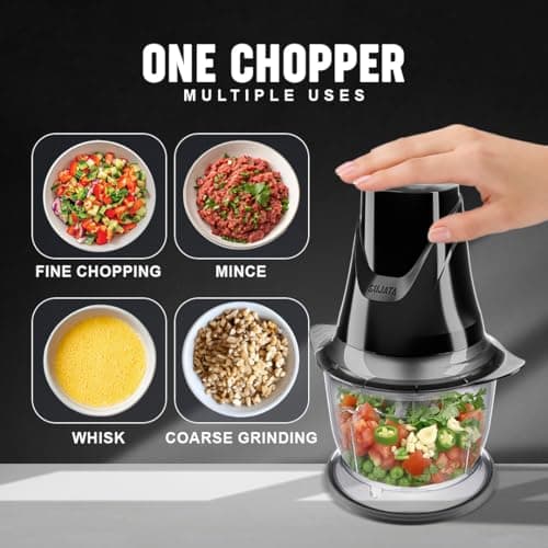 Sujata Chopcraft Electric Chopper 900ml, 260W Vegetable Chopper for Kitchen | Dual Speed | 3200 RPM High Speed Motor | Stainless Steel Blades | Chop, Mince, Whip & Blend | Black 5