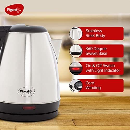 Pigeon Amaze Plus Electric Kettle 1.5 L, 1300 Watt, Stainless Steel Body with Auto Shut-off Feature Used for Boiling Water - (Silver) 3