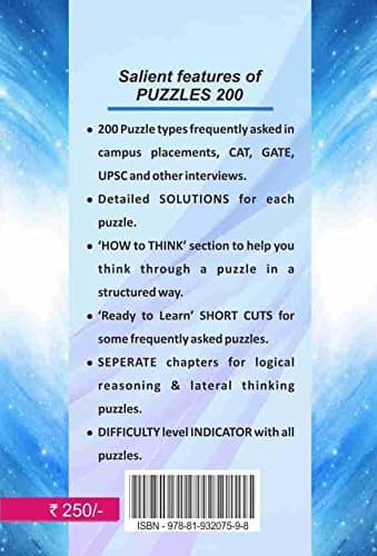 200 Puzzles, Brain Teasers and Riddles for Interviews (Company Recruitment, CAT, GATE, UPSC & Others) 2