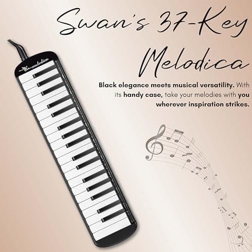Swan 37 Key Melodica with Case (Black) 2