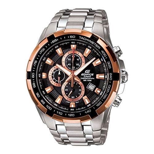 Casio Edifice EF-539D-1A5VDF Analog Black Dial Men Watch Silver Metal Strap (ED368)