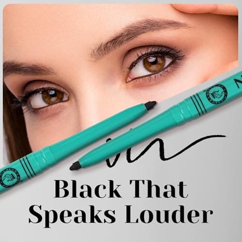 Colors Queen Bold Eyes Auto Kohl Kajal – Black, 0.35g | 36 Hours Long Lasting with Smooth One Swipe Application | Transfer-Proof | 2X Blacker | Smudge Proof & Waterproof Kajal for Women Enriched with  5