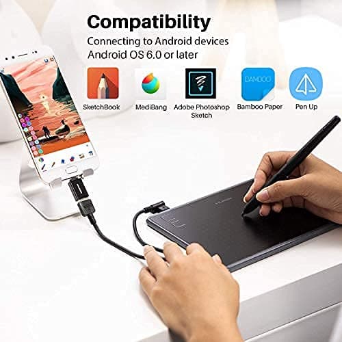Huion H430P OSU Graphics Drawing Tablet with Battery-Free Stylus 4.8x3 inch Working Area 4 Press Keys Support Work from Home Distance Education Compatible with Android Linux Windows and Mac 4