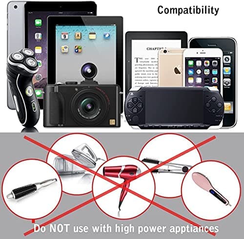 2 USB Ports Universal Travel Adapter, rts Worldwide International All in One Universal Power Wall Charger AC Power Plug Adapter Converter with 2 USB Charging Ports for USA EU UK AUS Cell Phone Laptop 5