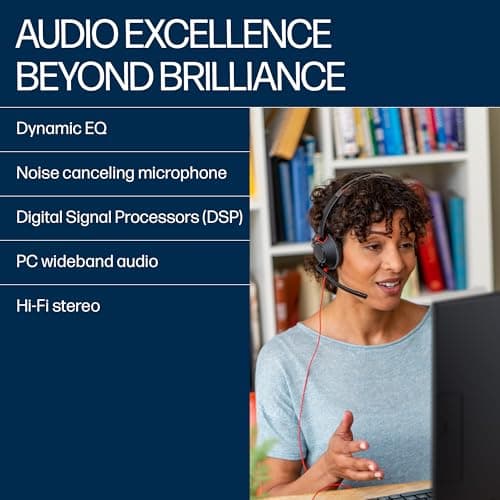 Poly (Plantronics) Blackwire 5220 Stereo Headset, Over-Ear w/Noise-canceling mic, 164g, Connect to Mobile/Tablet via 3.5 mm and PC via USB-C/A, Dynamic EQ, Hi-Fi Stereo, Black, 7S4B3AA 2