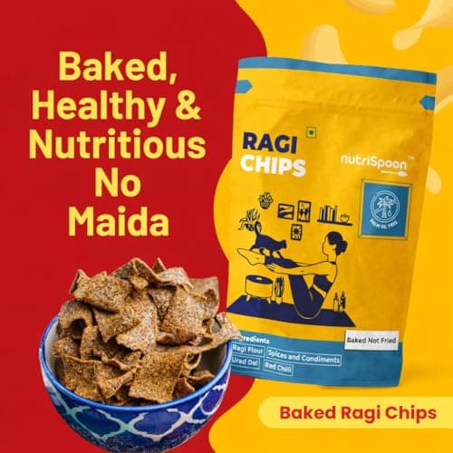 Nutrispoon Ragi Chips Baked Supergrain Superfood Masala Flavour - Palm Oil Free | Flavored Chips | High Protein, Healthy, Gluten-Free | Crunchy Snacks-40 Gram 4