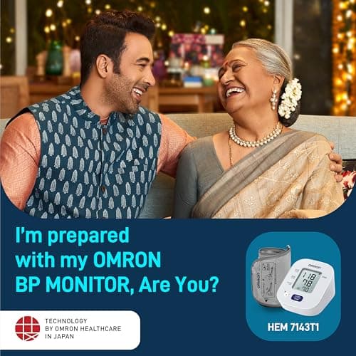 Omron HEM 7143T1 Digital Bluetooth Blood Pressure Monitor with Cuff Wrapping Guide & Intellisense Technology For Most Accurate Measurement 2
