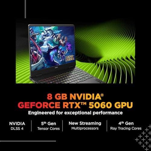 HP Omen, Intel Core Ultra 7 255H, 8GB RTX 5060 (24GB DDR5, 1TB SSD) 165Hz, 2k WUXGA, 3ms, 400 nits, 16''/40.6cm, Win11, M365* Office24, Black, 2.42kg, an0015TX, RGB, Gaming Laptop 4