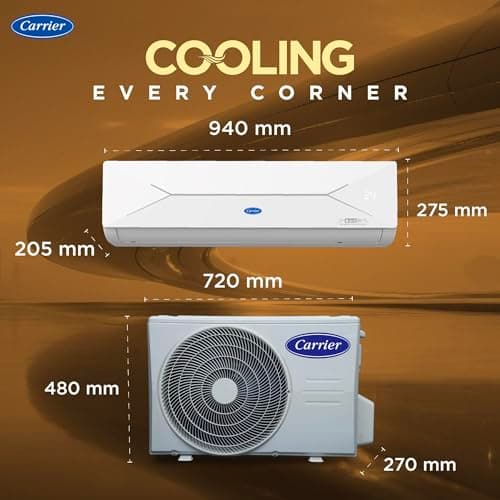 Carrier 1.5 Ton 3 Star,New Star rated, Wi-Fi Smart Flexicool Inverter Split AC (Copper, Convertible 6-in-1 with Wi-Fi with Geo-Fencing, Smart Energy Display, ESTER EDGE Gxi WiFi-CAI18EE3R36W0, White) 4