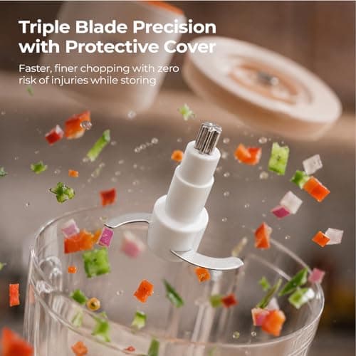 Lifelong Rechargeable Electric Food Chopper with 600ml | 100W Motor | Triple SS Blades | USB Type-C Charging |3600 mAh Battery | One-Press Operation for Veggies, Meat, Garlic, Nuts & Baby Food(LLWC05) 5
