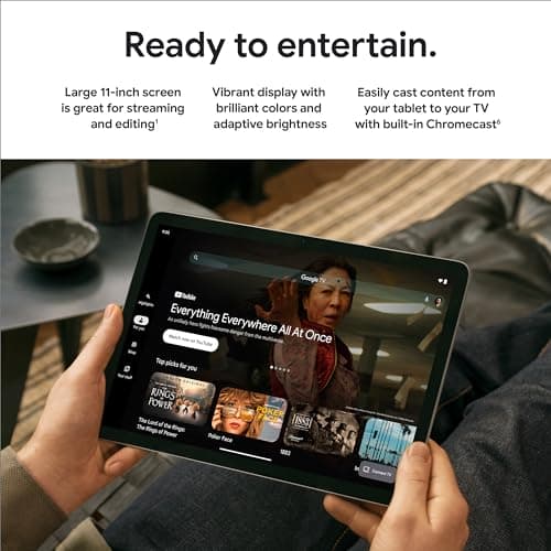 Google Pixel 11" Tablet - Android Standalone Tablet Only - 128GB - WiFi - Porcelain [Latest] 5