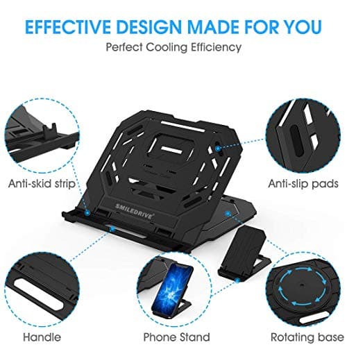 SMILEDRIVE® Adjustable Laptop Desk Table with Mobile Holder | Ergonomic Plastic Riser Laptop Stand | Made in India 3