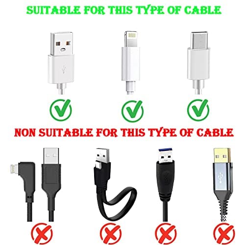ARKZO Cable Protectors for iPhone Charger Mobile Cord Protector for Wires iPhone Charger Protector Better Than Wire Protector Spiral for Charging USB Data Cable Accessories (USB to Apple)(Black) 2