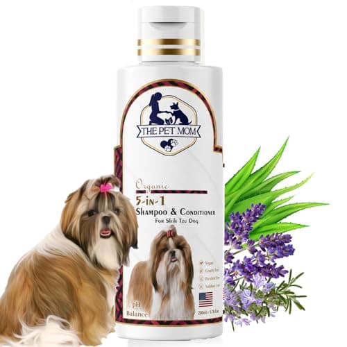 The Pet Mom Organic 5 In 1 Shampoo & Conditioner For Shih Tzu Dog & Puppy | Deep Cleans, Refreshing, Conditions, Anti Itching, Anti Fungal, Bad Odor | Dog Shampoo Conditioner For All Dogs Breed –200ml