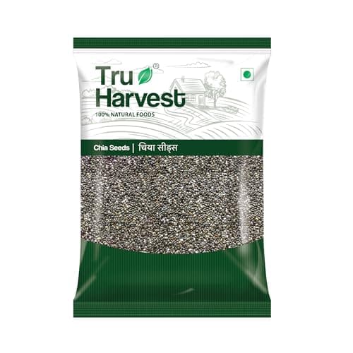 Tru Harvest Premium Chia Seeds 250g Trial Pack | 100% Raw, Natural & Unroasted | High in Fiber, Plant Protein & Omega-3 ALA | Vegan, Gluten-Free Edible Superfood | Ideal for Smoothies, Puddings, Detox