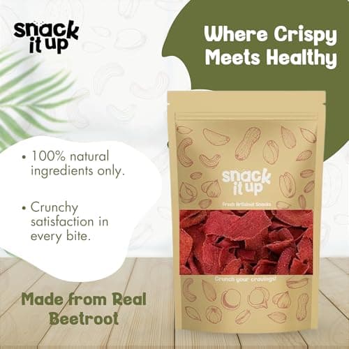 Snack It Up Beetroot Chips Crème & Onion Flavour (100g x 1) | Healthy Air-Fried Vegetable Chips Made with Real Beetroot | Vegan, Gluten Free, No Palm Oil, No Artificial Preservatives | Plant Based Hea 4