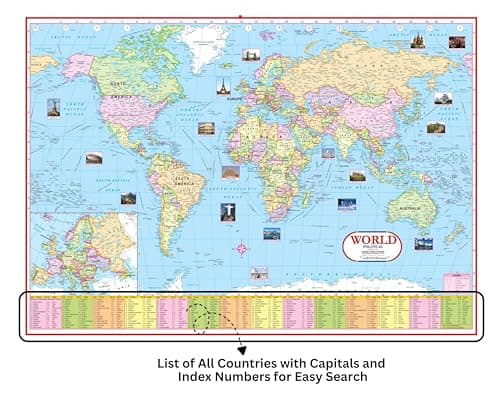 India and World Political Map - LAMINATED | Size - 70×100cm | India Map | World Map 5