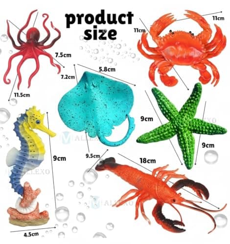 6-Pcs Aquatic & Sea Animal Toy Set for Kids 2+ Years | Realistic Marine Animal Figurines – Shark, Octopus, Starfish & More | Educational Sea Life Action Figures | Birthday Gift for Boys & Girls 4