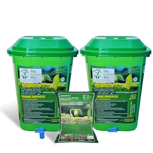 MyGreenBin Food Waste composter 25Ltr (1 Set of bin) + 5l Compost Maker - All Kinds of Kitchen Food Waste can be Turned into Plant Fertilizer Through Home decomposer- composting 0.5kg per Day 2