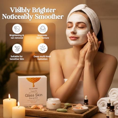 BEE & BEAUTY Glass Skin Facial Kit – Korean Glass Glow Facial for Multi-Level Hydration, Brightening & Dewy Radiant Skin | Professional Spa Facial Pack for Normal, Dry & Sensitive Skin 4