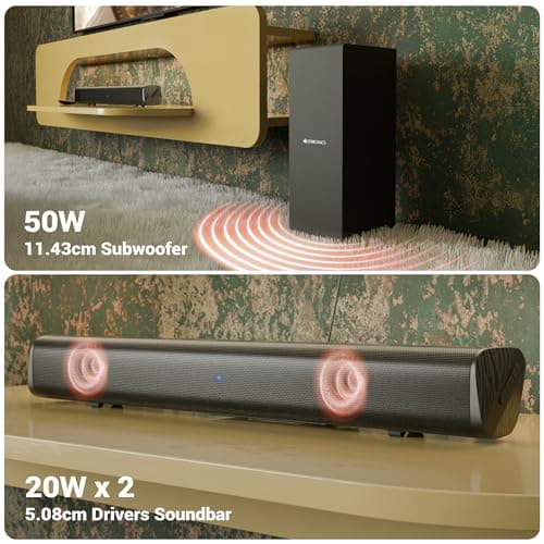 ZEBRONICS 90 Watts, Compact Soundbar, Home Theatre, Dual Driver Soundbar, 11.43cm Subwoofer, HDMI ARC, Bluetooth v5.1, Wall Mountable, Glossy Finish (Juke BAR 200A) 4