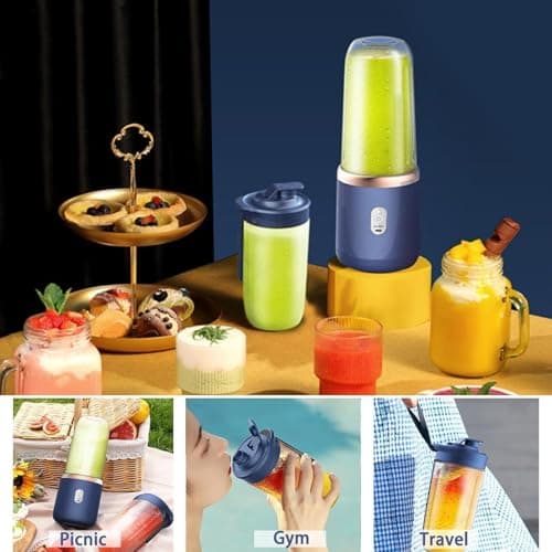 Portable Blender For Smoothie And Juices : Powerful 40 Watts Juicer that Can Crush Ice too | Juicer Machine Portable Blender) (Multicolour) 3
