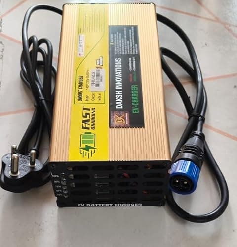 Charger for i QUBE 58V/11.5AMP with Original Cable/12 Months Warranty/Waterproof Genuine Connector/Heavy Duty/Made in India/Digital Display for Charging volatage/Auto Cutoff When Full Charge