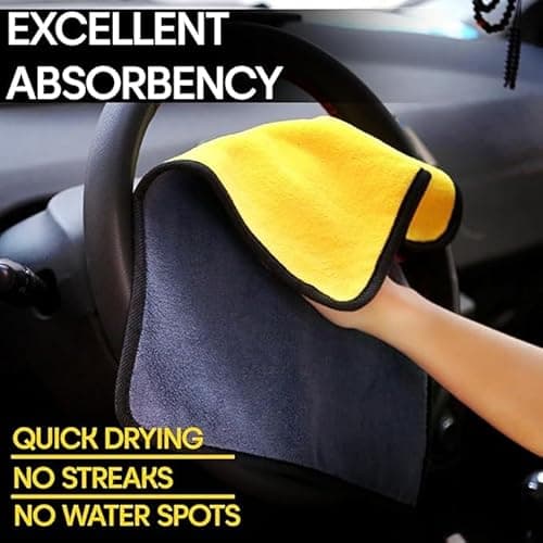 Sounce Car Cleaning 5 in 1 Kit Microfiber Duster with Long Handle Cleaning Brush Exteriror and Interiror Cleaner Cloth Ac Vent Cleaner Brush for Car, Motorbike, SUVs with Glass Cleaner Tablets 4