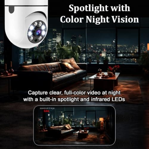 IFITech FTY HD Smart Wi-Fi CCTV Home Security Camera | Indoor 360° Smart CCTV Camera | Bulb Camera | 256GB SD Card Support (Not Included) | Perfect for Home, Office Monitoring 5