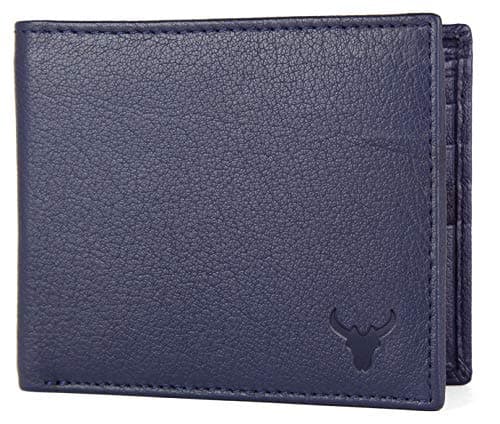 NAPA HIDE Leather Wallet for Men I Handcrafted I Credit/Debit Card Slots I 2 Currency Compartments I 2 Secret Compartments (Blue) 4