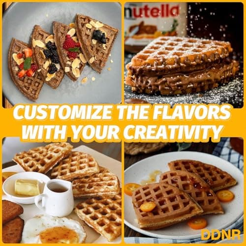 Waffle Maker Machine 3 In 1 Mini Easy To Clean Dual Side Plate, Perfect For Pan Cakes, Dessert, Breakfast - 350 Watts, 4 Inch, Electric Waffle Iron Pancake Maker (BLACK) 5