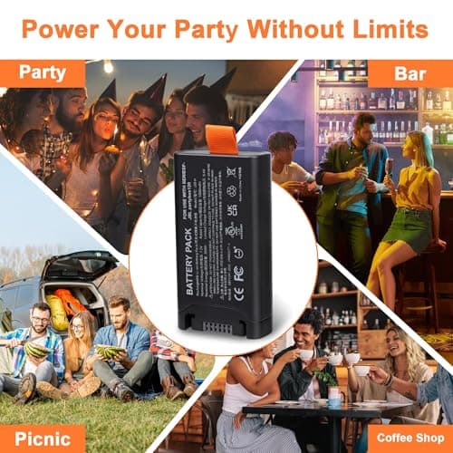 7.2V 5000mAh 36Wh Replacement Battery Compatible for JBL PartyBox Club 120 – Lithium-Ion Battery Pack with USB Data Cable 5
