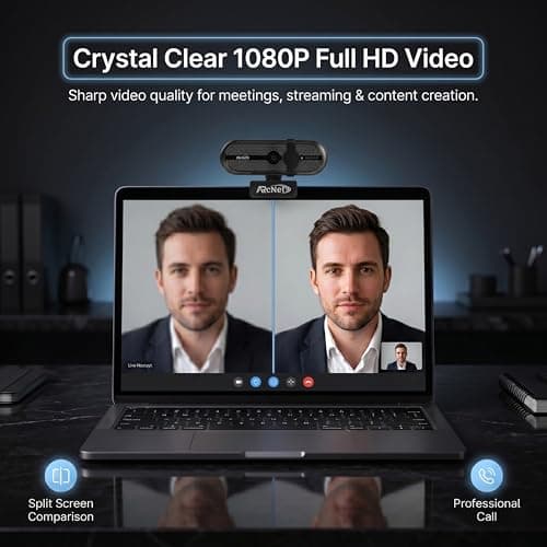 ARcNet Falcon Full HD 1080p/30fps Webcam with Microphone & Privacy Cover, USB HD Computer Web Camera, Plug and Play, for Zoom/Skype/Teams, Conferencing and Video Calling, 90-Degree Wide Angle Lens 5