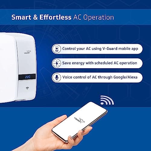 V-Guard Denor iD4 3040 Smart AC Stabilizer for Inverter AC up to 1.5 ton | Voice Control Using Google & Alexa | Smart App Feature | Filter Cleaning Notification | 3 Year Warranty by V-Guard | White 3