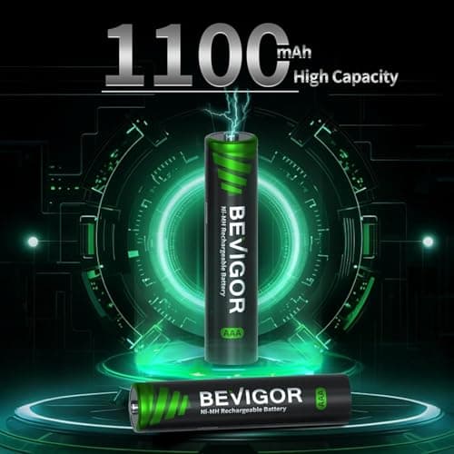 BEVIGOR® AAA Rechargeable Battery 1200 mAh | Ni‑MH 1.2V Low Self Discharge (LSD) | Fast Charge, 5‑Year Lifespan | High Capacity OEM 4‑Pack – 1‑Year Warranty 2