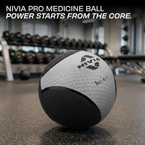 Nivia Pro Medicine Ball for Strength Training, Core Workouts, Endurance Training, Non-Slip Surface, Weight Ball for Crossfit (Grey, 1 KG) 3