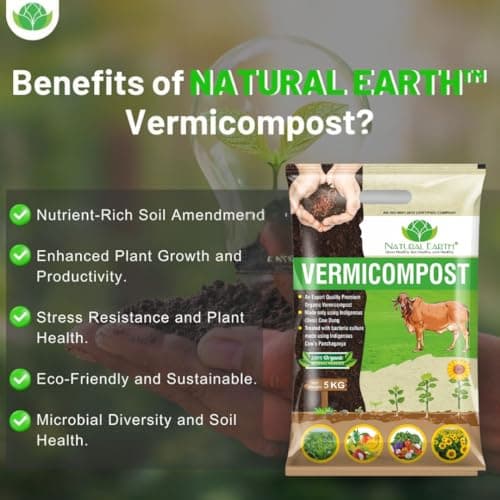 NATURAL EARTH® 5 KG - TRUSTED Organic Vermicompost For Plants | Treated with Panchagavya-Based Bacteria Culture | Plant Growth Booster | Organic Compost For Home Plants 4