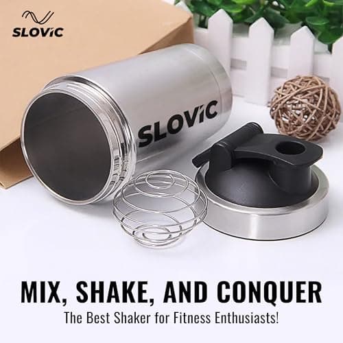SLOVIC Steel Shaker For Gym [750 ML] | Gym Bottles For Men | Gyms Shaker for Men | Odor Free Protein Shaker Bottle For Protein Shake, Leakproof Stainless Steel Shakers Bottle For Exercise 3