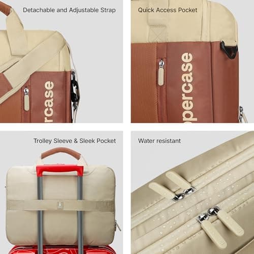 uppercase 14L Omega 02 Professional Laptop Messenger Bag | upto 15.6''| 3x More Water Resistant| Tablet Compartment| Multiple Organisers|Office Bag for Men & Women (Tan) 5