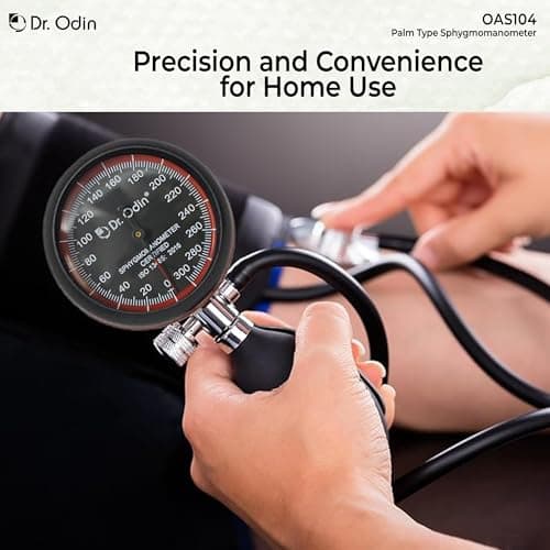 Dr. Odin OAS104 Aneroid Sphygmomanometer Precision Blood Pressure Monitor with Durable Cuff, Easy Read Dial, Portable Design for Professional and Home Use (Palm Type Sphygmomanometer) 3