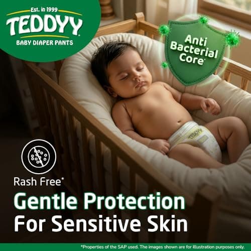 TEDDYY Easy Baby S Size Diaper Pant Style | 78 Count (Small) | 4–8 kg (Pack of 1) | Long Protection Hours | Anti-Bacterial | Airy Breathable Fit | Rapid Soaker Channels & Wetness Indicator 3