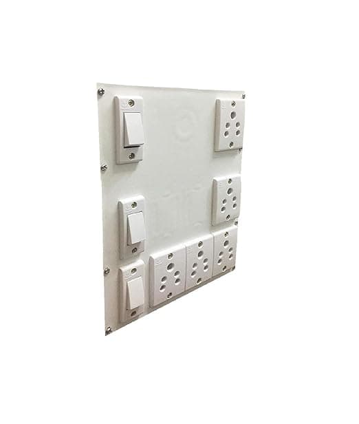 Plastic Extension Switch Board with 5 Sockets and 3 Switches,Multi Electrical Board (3 Meter Wire)