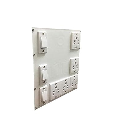 Plastic Extension Switch Board with 5 Sockets and 3 Switches,Multi Electrical Board (3 Meter Wire)