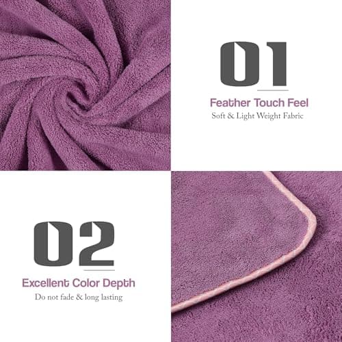 UrbanLeaf Premium Microfiber Kids Bath Towels Quick Drying Towels for Unisex Kids Cartoon Print Baby Towel for Boys and Girls (Pack of 1, Purple) 4